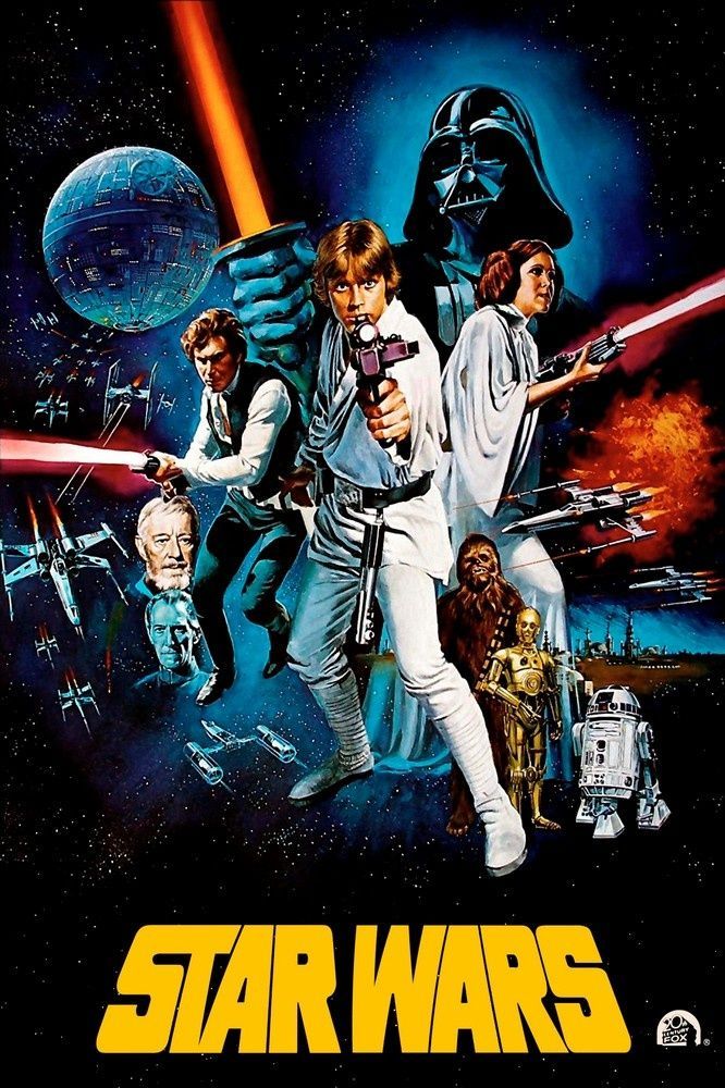 Poster original do filme "Star Wars episódio IV: Uma nova esperança", de 1977